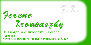 ferenc krompaszky business card